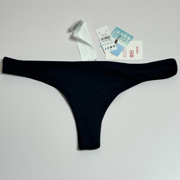 Roxy SD Beach Classics Tanga Bikini Swim Bottom Black - Picture 3 of 5